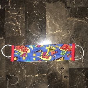 Comic words sayings pow wow bam mask